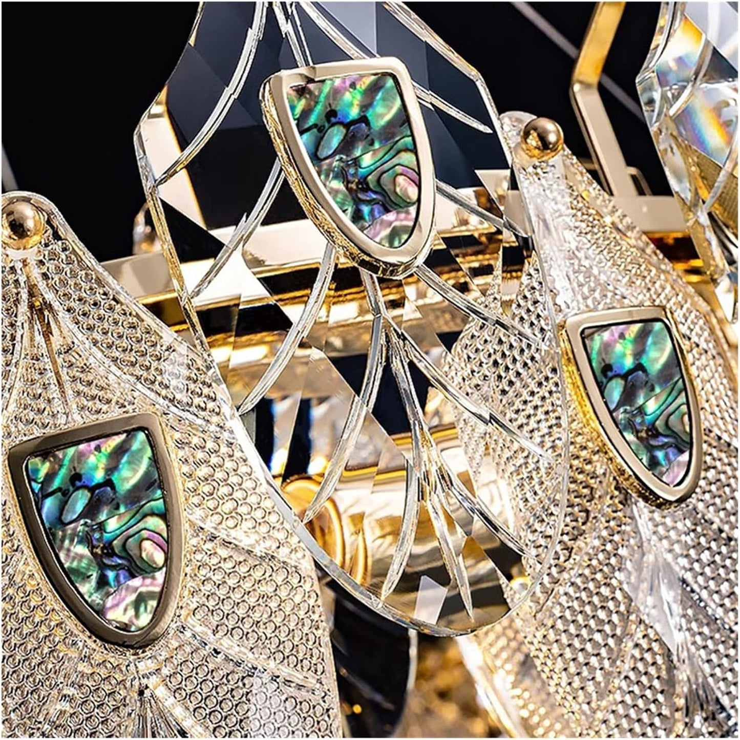 Modern Crystal Pendant Light with Remote Control Dimming and Adjustable Lighting Modes