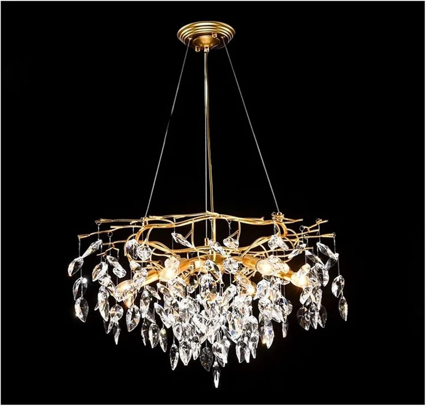 Modern Luxury Crystal LED Chandelier Pendant Light Fixture for Elegant Home Decor