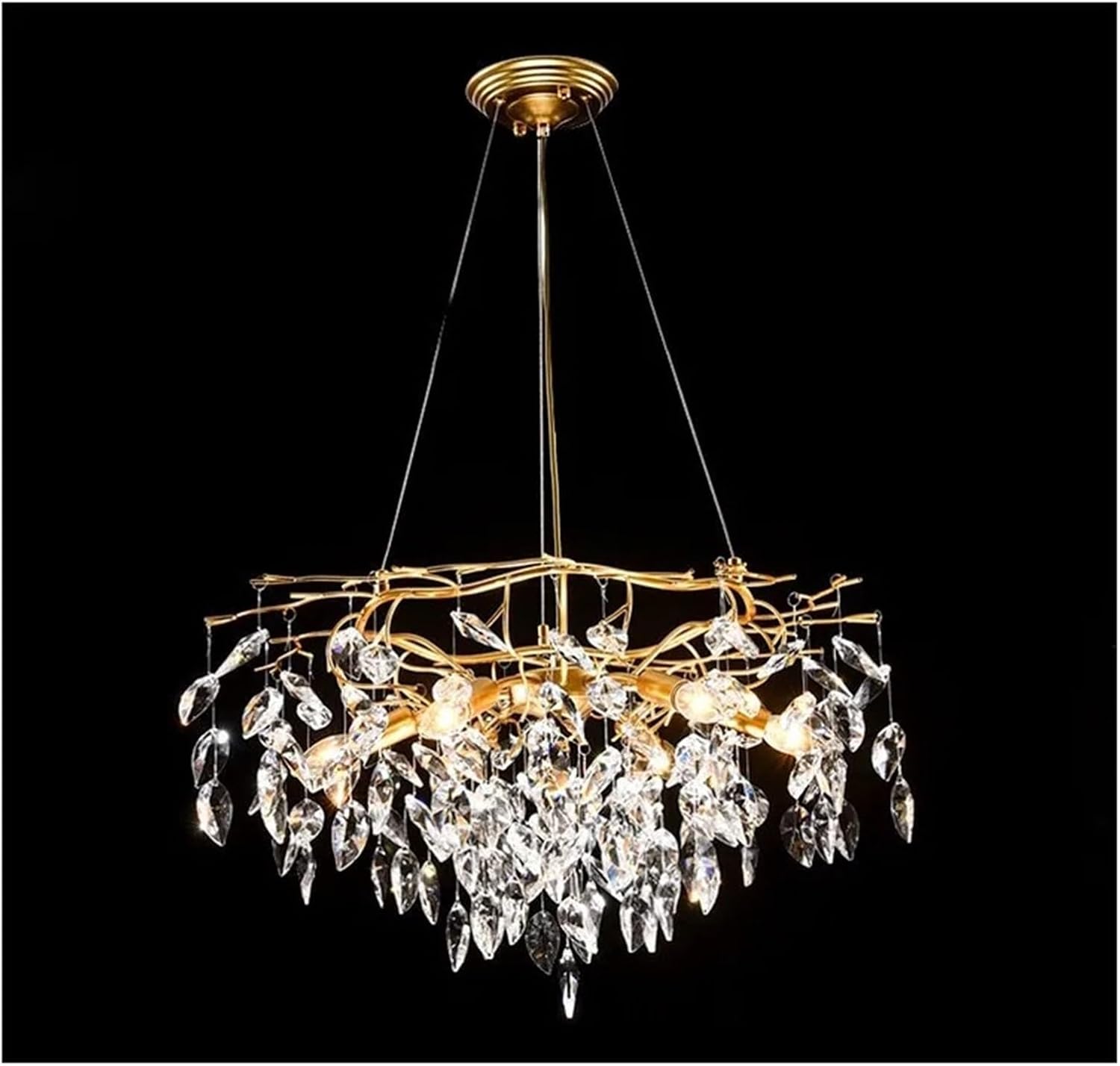 Modern Luxury Crystal LED Chandelier Pendant Light Fixture for Elegant Home Decor