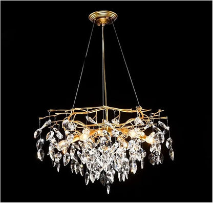 Modern Luxury Crystal LED Chandelier Pendant Light Fixture for Elegant Home Decor