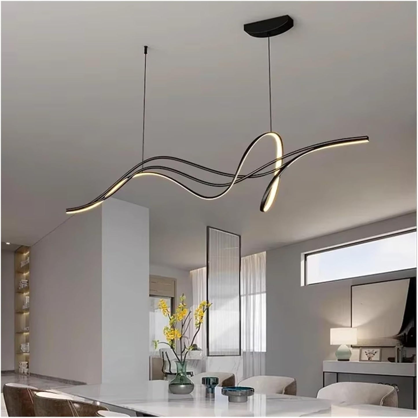 Modern Minimalist LED Pendant Light for Dining Room and Centerpiece Lighting