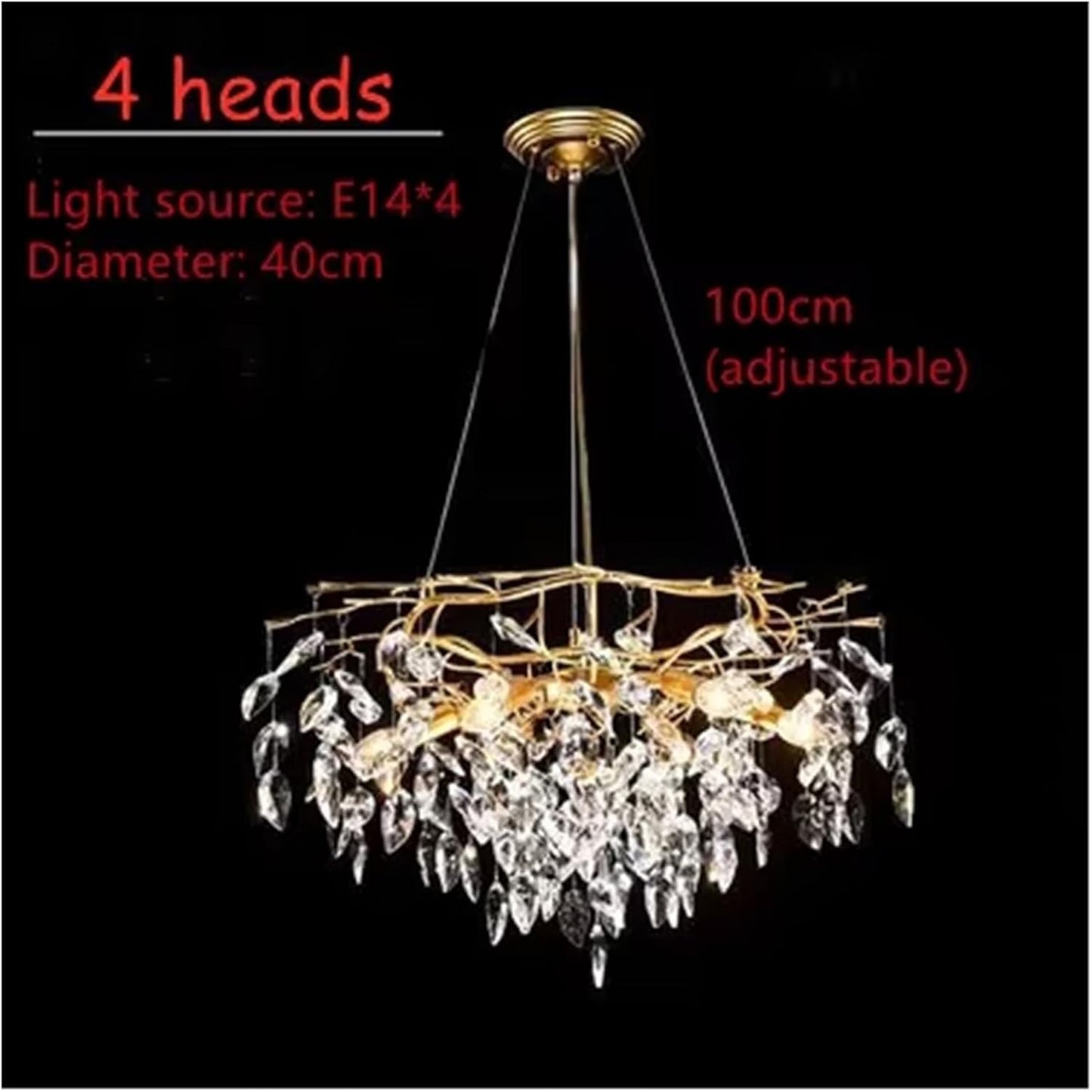 Modern Luxury Crystal LED Chandelier Pendant Light Fixture for Elegant Home Decor