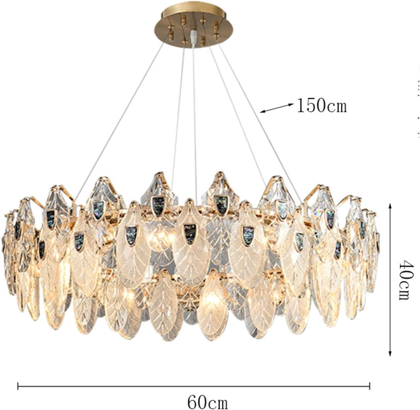 Modern Crystal Pendant Light with Remote Control Dimming and Adjustable Lighting Modes