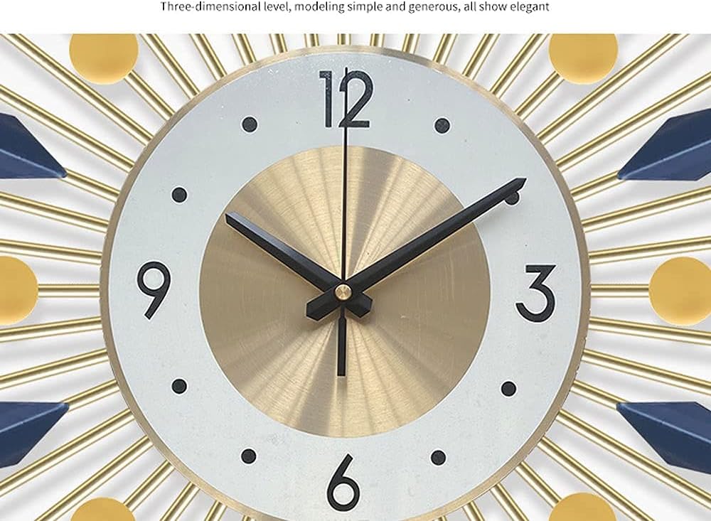 Large Round Wall Clock with Silent Movement and Easy Read Display