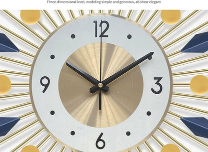 Large Round Wall Clock with Silent Movement and Easy Read Display