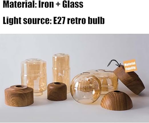 💡✨ Wood Grain Pendant Ceiling Light | Modern Minimalist Hanging Lamp 🏡🌙