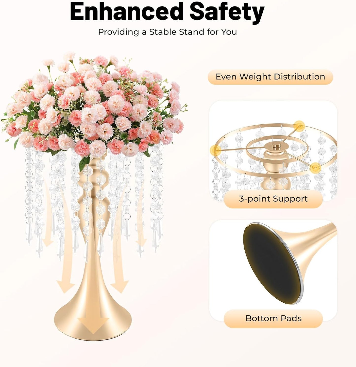 💎 Crystal Centerpiece Stand ✨ | Elegant Wedding Table Decor 💍🌿