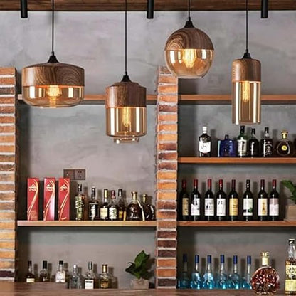 💡✨ Wood Grain Pendant Ceiling Light | Modern Minimalist Hanging Lamp 🏡🌙