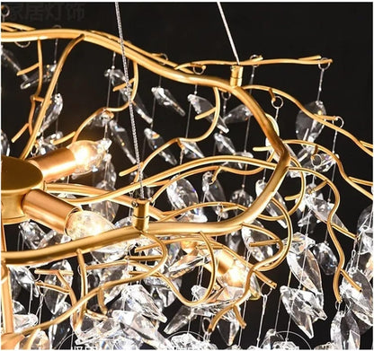 Modern Luxury Crystal LED Chandelier Pendant Light Fixture for Elegant Home Decor