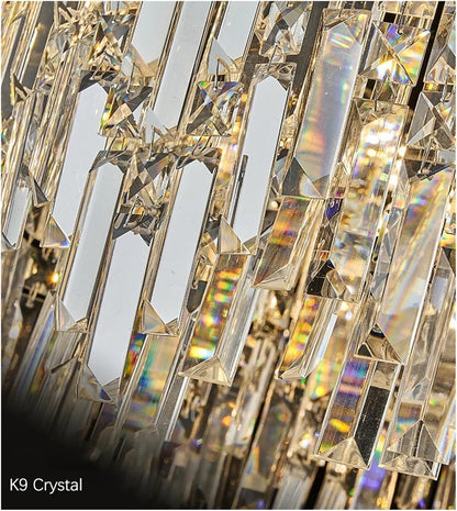 Modern Crystal Chandelier with Metal Frame for Elegant Home Lighting