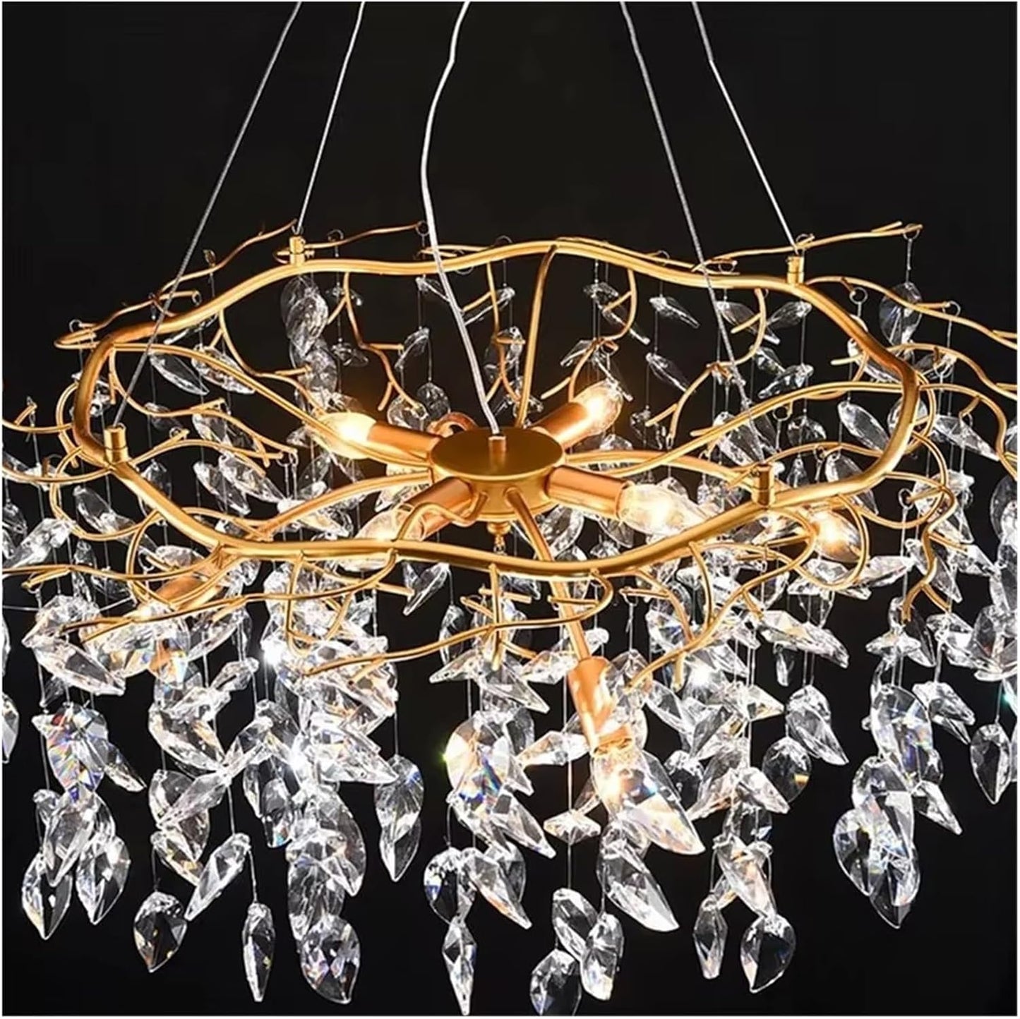 Modern Luxury Crystal LED Chandelier Pendant Light Fixture for Elegant Home Decor