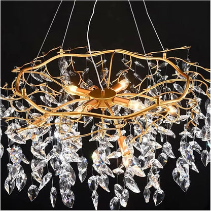 Modern Luxury Crystal LED Chandelier Pendant Light Fixture for Elegant Home Decor