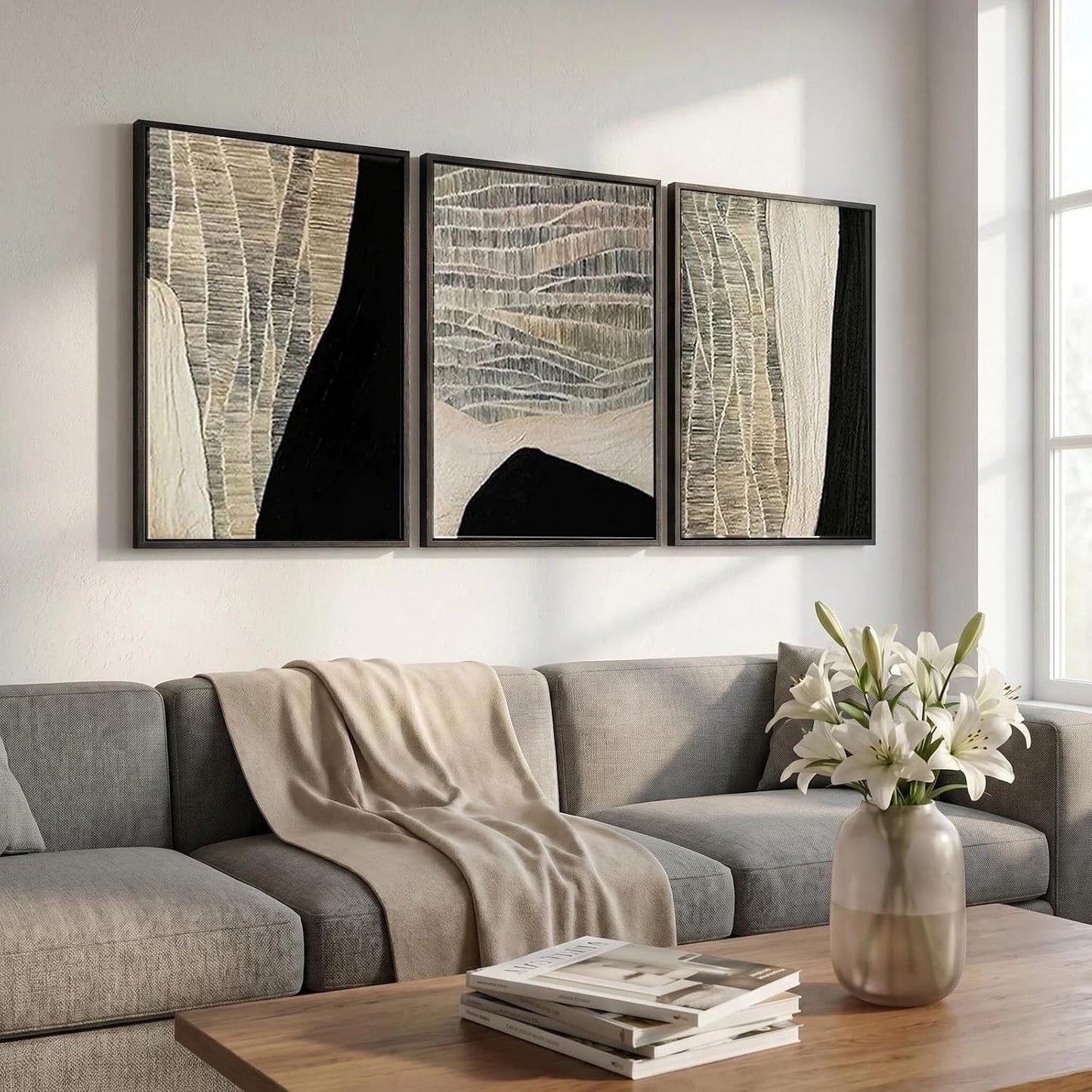 🎨✨ Abstract Wall Art Painting 🖤 | Textured Hand-Painted Canvas 🏡💫v