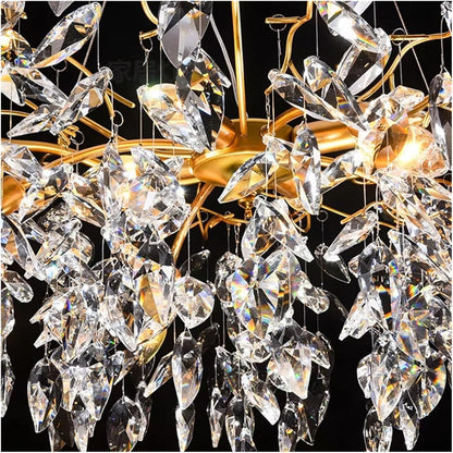 Modern Luxury Crystal LED Chandelier Pendant Light Fixture for Elegant Home Decor