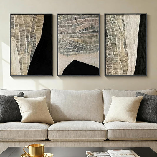 🎨✨ Abstract Wall Art Painting 🖤 | Textured Hand-Painted Canvas 🏡💫v