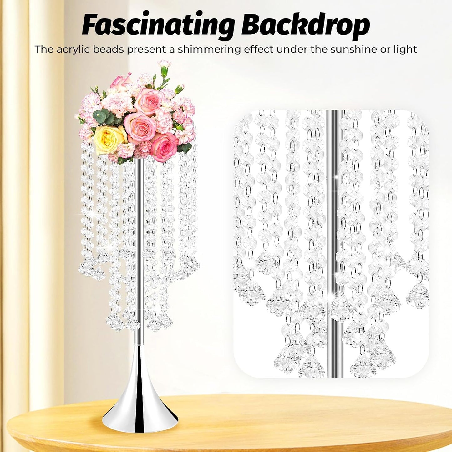 💎✨ Crystal Wedding Centerpiece Decor | Elegant Table Vase Ornament 🏡💫