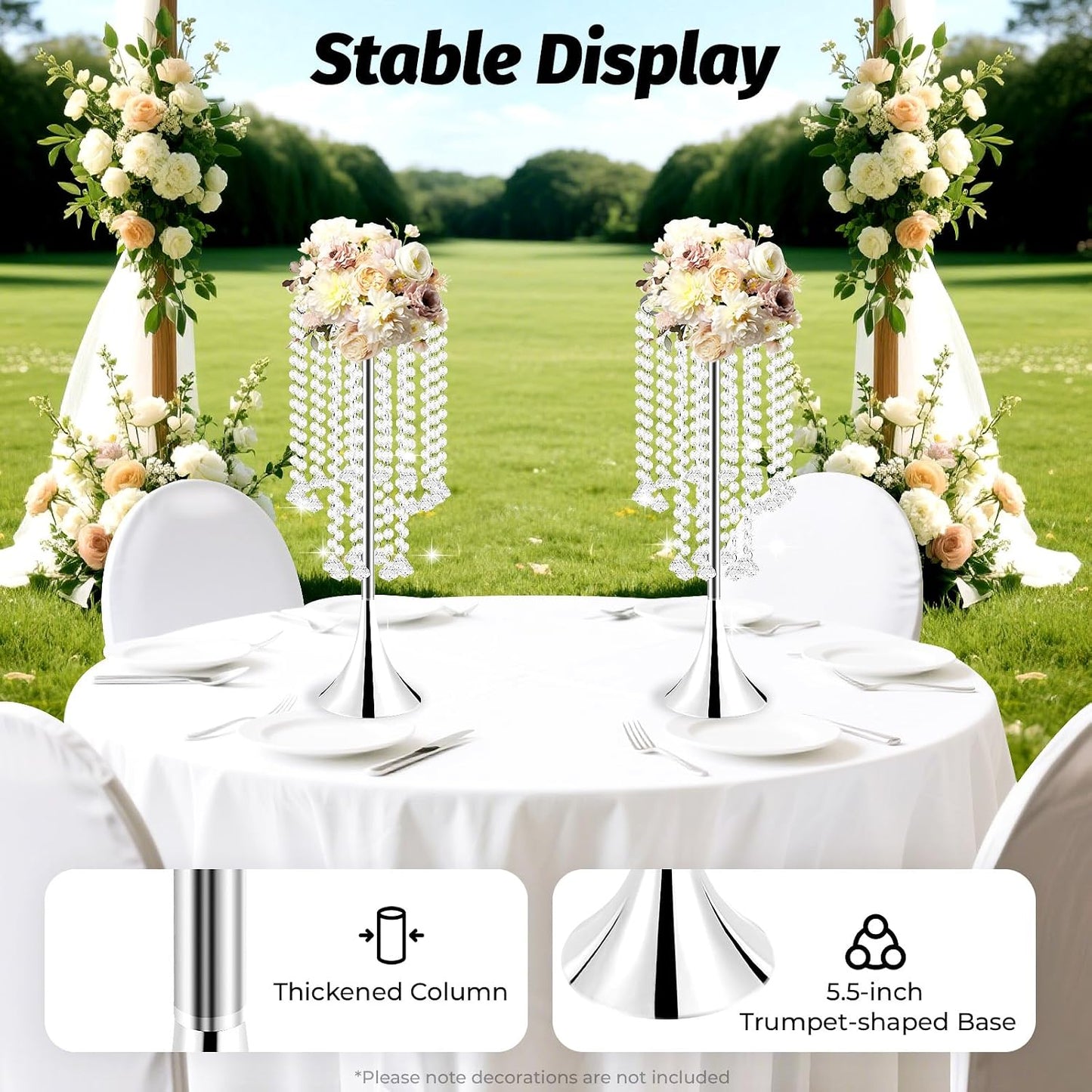 💎✨ Crystal Wedding Centerpiece Decor | Elegant Table Vase Ornament 🏡💫