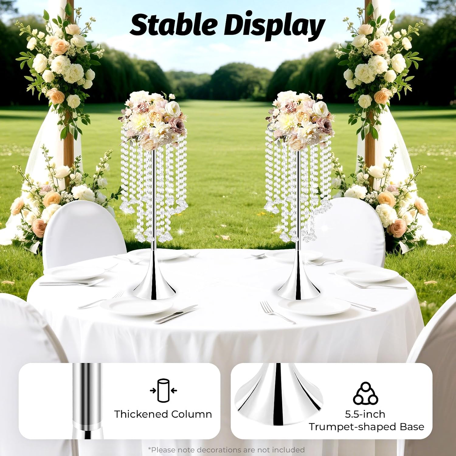 💎✨ Crystal Wedding Centerpiece Decor | Elegant Table Vase Ornament 🏡💫